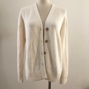 Hudson Jeans Cream White 100% Cotton Button-Up Cardigan